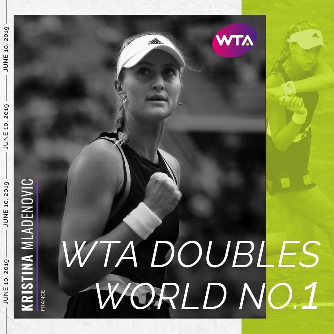 WTA（女子テニス協会）さんのインスタグラム写真 - (WTA（女子テニス協会）Instagram)「Congrats @kristinamladenovic93! 🥳 Your new No. 1️⃣ in doubles 🙏」6月8日 2時08分 - wta