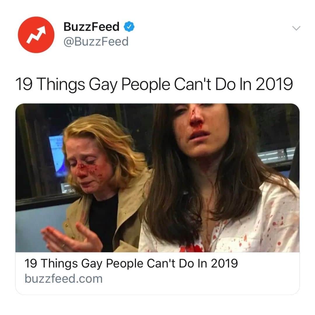BuzzFeedさんのインスタグラム写真 - (BuzzFeedInstagram)「All of the following are things gay people can't do safely in 2019. Link in bio.」6月8日 2時15分 - buzzfeed