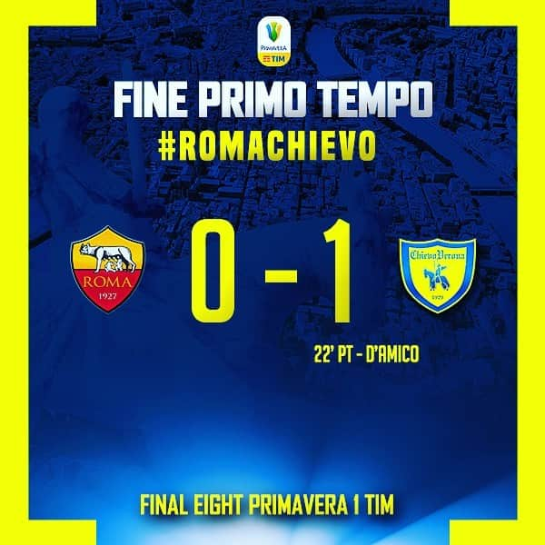 ACキエーヴォ・ヴェローナさんのインスタグラム写真 - (ACキエーヴォ・ヴェローナInstagram)「1st Half Final Eight #RomaChievo 0️⃣-1️⃣ 💛💙 #ForzaChievo #chievo #chievoverona #calcio #seriea #campionato #primaveratim #youth #together #lagentecomenoinonmollamai」6月8日 2時24分 - acchievoverona