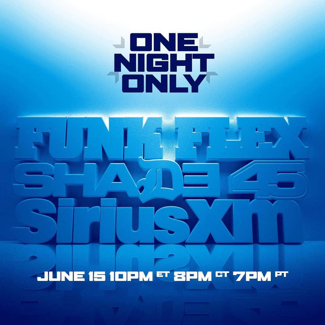 ファンクマスター・フレックスのインスタグラム：「ONE NIGHT ONLY FUNKFLEX COMES TO SIRIUSXM / SHADE45!!! SATURDAY JUNE15 WE TURN THAT PLACE INTO A NIGHT CLUB!!!! Courtesy of the 🔌 DJABSOLUT X RON MILLS!!! @litdigitaldjs gearing up!!!」