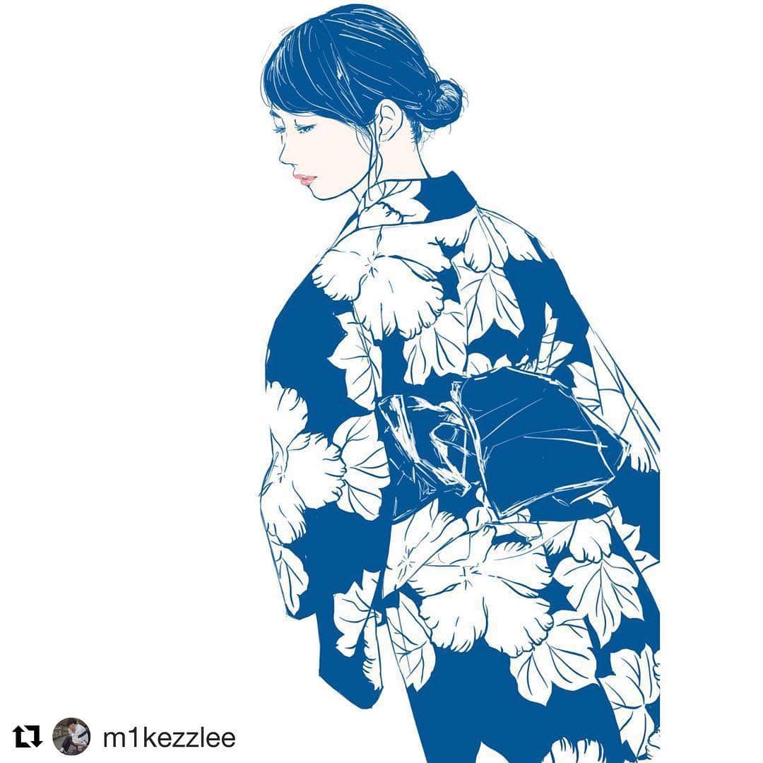 相沢菜々子さんのインスタグラム写真 - (相沢菜々子Instagram)「🖌 @m1kezzlee  以前描いていただいたのです😂✨ ありがとうございます🥰 . #ilustration #イラスト#japanese #浴衣 #yukata #」6月8日 14時33分 - nanako_aizawa