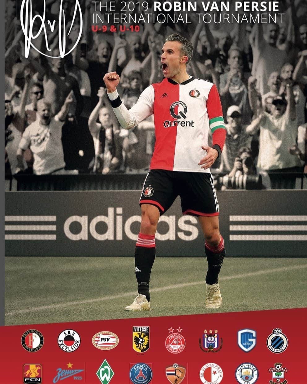 ロビン・ファン・ペルシのインスタグラム：「Looking forward to my International Tournament on June 15 & 16 in Maassluis. So many great U9 and U10 teams from all over Europe and other continents, 24 teams in total. From Paris (PSG) to Toronto, and from my first clubs in Rotterdam to the Premier League. Can't wait to see you all and can't wait to play against the winners!」