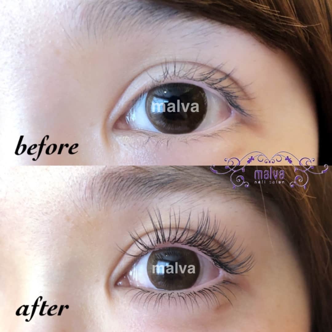 Nailsalon Malva ネイルサロンマルヴァ さんのインスタグラム写真 Nailsalon Malva ネイルサロンマルヴァ Instagram 自まつ毛が元から上向きのお客様のマツエク上下のデザインです 上cカール 長さ11 13ミリ 太さ0 15ミリ 下jカール 長さ7ミリ 太さ0 1 0 15ミリ