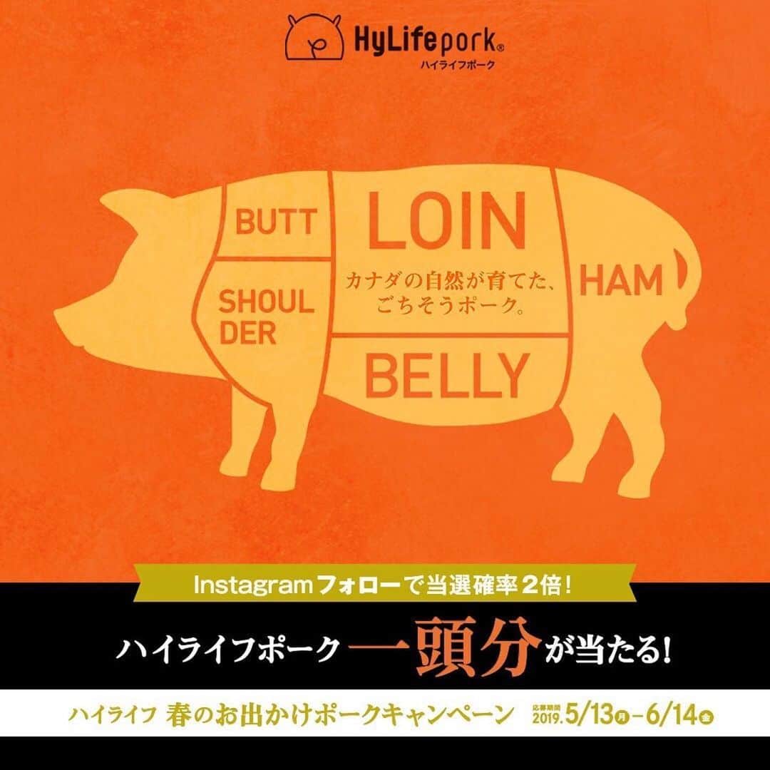 HyLifeporkTABLE代官山さんのインスタグラム写真 - (HyLifeporkTABLE代官山Instagram)「ついに残り一週間！！豚肉一頭分が当る#hylifepork キャンペーンも〆切間近となりました🐷。！！Instagramアカウントフォローで当選確率2倍！！ 皆さまのご応募、まだまだお待ちしております！ ＼クイズに答えて豚肉一頭分をもらおう／ 答えて当てよう！ハイライフ春のお出かけポークキャンペーン 「カナダ生まれの○○○○○ポーク・ハーブ三元豚」の○○○○○を埋めるクイズに答えると、抽選で豚肉一頭分を、5名様にプレゼント！美味しい部位を1ヶ月に1回、1年にわたってお届け！他にもステキな賞品を御用意しています！  こだわりのカナダ🇨🇦生産者が日本人🇯🇵向けの豚肉を生産していたこと、ご存知でしたか？？😳！ 安全安心はもちろん、日本人が生活しながら日本人好みの味を追求。生産コストも地産地消の餌を使って国産よりも1/3安く！美味しくてお得なハイライフポークを是非お試しください。http://www.hylifepork.com  インスタでお得な情報も配信しています。ぜひフォローしてご応募ください！ ・A賞：　HyLife Pork(ハイライフポーク) 一頭分　5名様 ・B賞：　パナソニック ロティサリーグリル&スモーク　5名様 ・C賞：　HyLife Pork オリジナルトートバッグ　500名様  応募はこちらから！ https://hylifeporkopencp.com/  ハイライフポークが食べられるブランド・レストランも代官山に！ハイライフポークテーブルで検索。  #ハイライフポーク #ハイライフポークテーブル #HyLifePork #hylifeporktable #プレゼントキャンペーン #懸賞キャンペーン #懸賞 #キャンペーン #豚肉 #肉 #肉好きな人と繋がりたい #三元豚 #hylife #canada #pork #foodie #肉好き #肉料理 #ふつうの日をステキな日に #tokyofoodie #ハイライフポーク #代官山ランチ #代官山 #カフェ #肉すたぐらむ #フォトジェ肉」6月8日 11時09分 - hylifepork