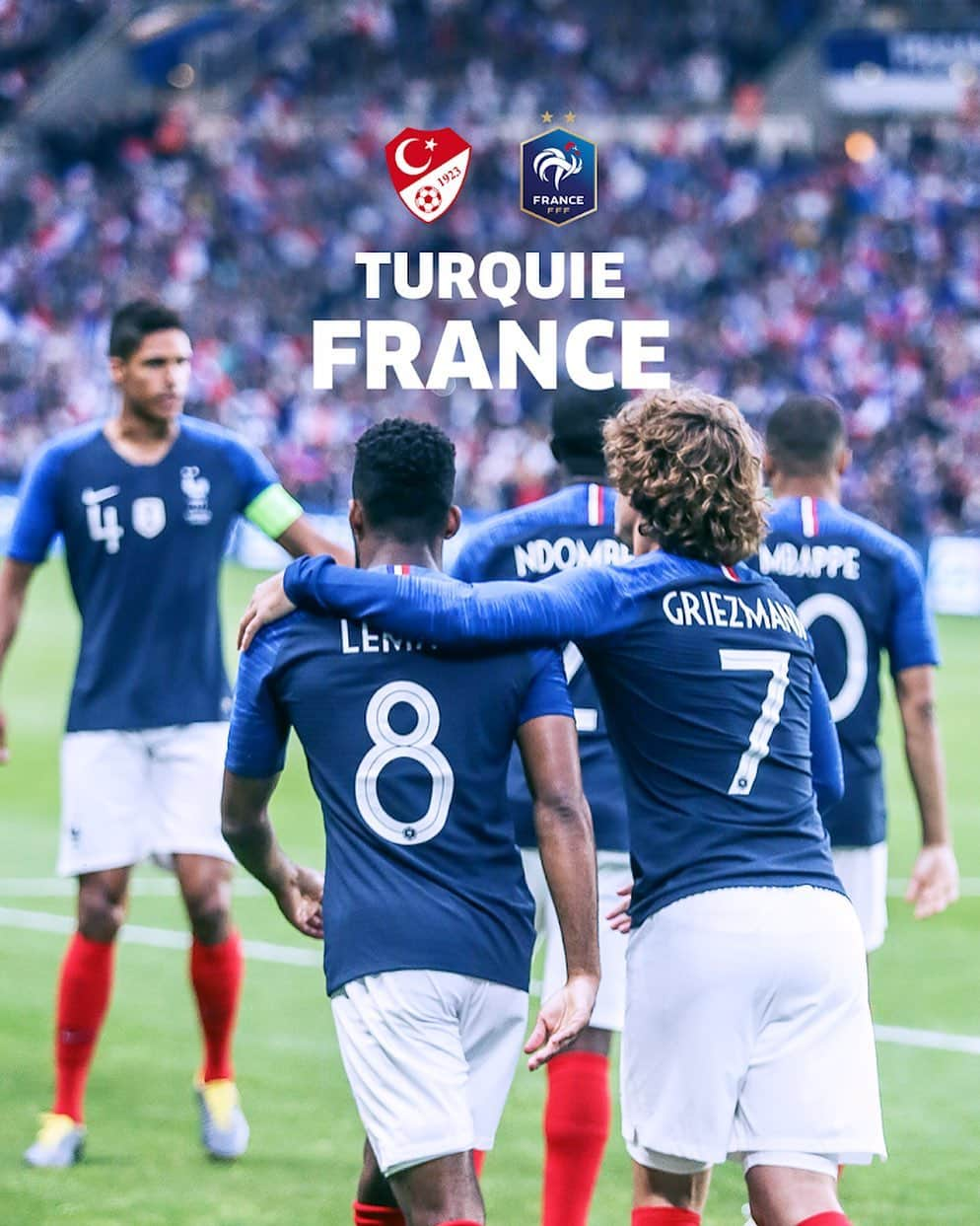 サッカー フランス代表チームさんのインスタグラム写真 - (サッカー フランス代表チームInstagram)「Jour de Match pour nos Bleus ! ⚽️#FiersdetreBleus Les Champions du Monde affrontent ce soir la Turquie pour le 3ème match de qualification à l’EURO 2020 ! 🤛 #TURFRA Turquie 🔥 France ⏰ 20H45 🏟 Konya - Turquie 📺 TF1 - Game day for our Bleus ! ⚽️ The World Champions face Turkey in the 3rd EURO 2020 qualification game ! 🤛」6月8日 15時49分 - equipedefrance