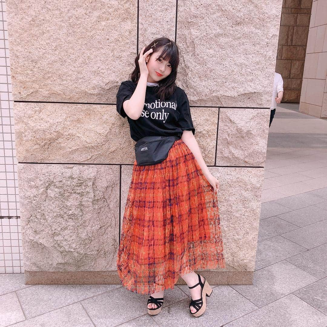 ゆなさんのインスタグラム写真 - (ゆなInstagram)「今日の #ゆなTaCorde 🐙💗 Popteen7月号の付録 【ENVYM ボックスロゴウェストポーチ】を使ってコーディネート してみたよ😜💗 皆さんもうPopteen7月号は GETしてくれましたか？✨✨ まだな方はぜひぜひお願いします💓 誌面アンケートも宜しくお願い致します🙇‍♀️✨」6月8日 16時26分 - _yunachannel