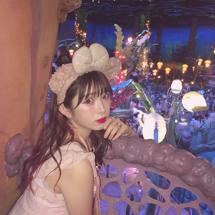 青木菜花のインスタグラム：「.﻿ .﻿ ディズニーシー🐠🐚💞﻿ .﻿ . #ディズニー #ディズニーシー #シェリーメイ #シェリーメイコーデ #disneysea #マーメイドラグーン #アリエル #instalike #instagood #l4l」