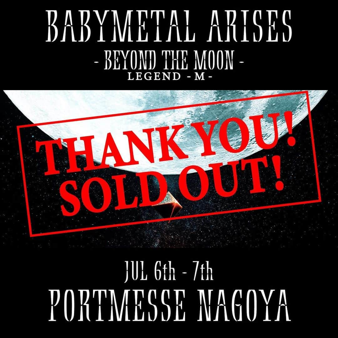 BABYMETALさんのインスタグラム写真 - (BABYMETALInstagram)「Thank you! SOLD OUT! See U soon!! #BABYMETAL #Yokohama #Nagoya」6月8日 19時00分 - babymetal_official