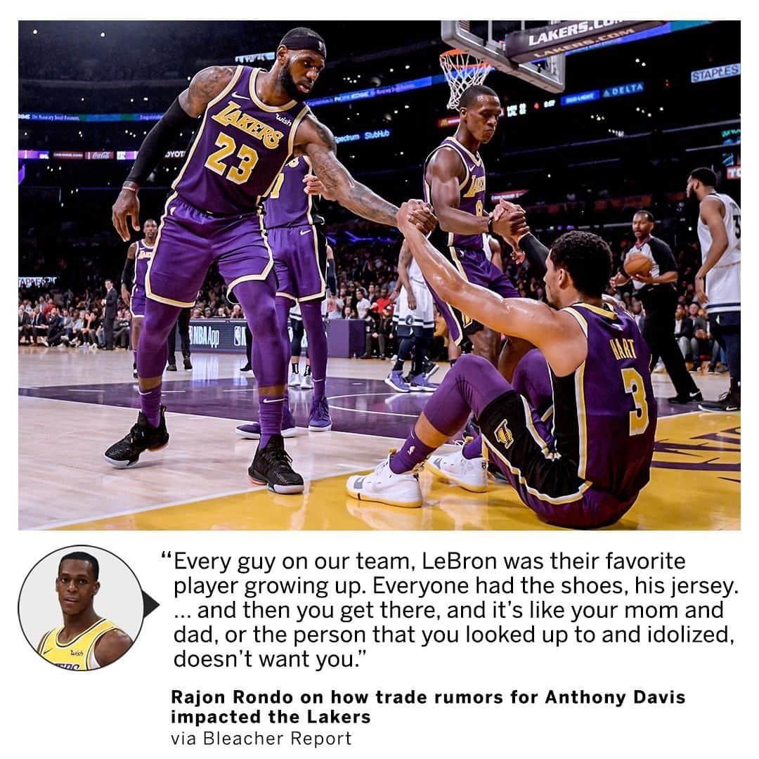 espnさんのインスタグラム写真 - (espnInstagram)「Rajon Rondo provided some context about the effect Anthony Davis trade rumors had on the Lakers.」6月9日 8時04分 - espn