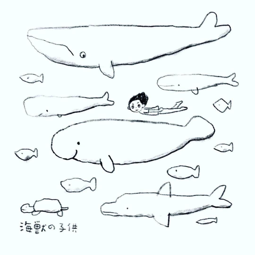 合田経郎のインスタグラム：「映画「海獣の子供」原作の絵が動いてた！ #海獣の子供」