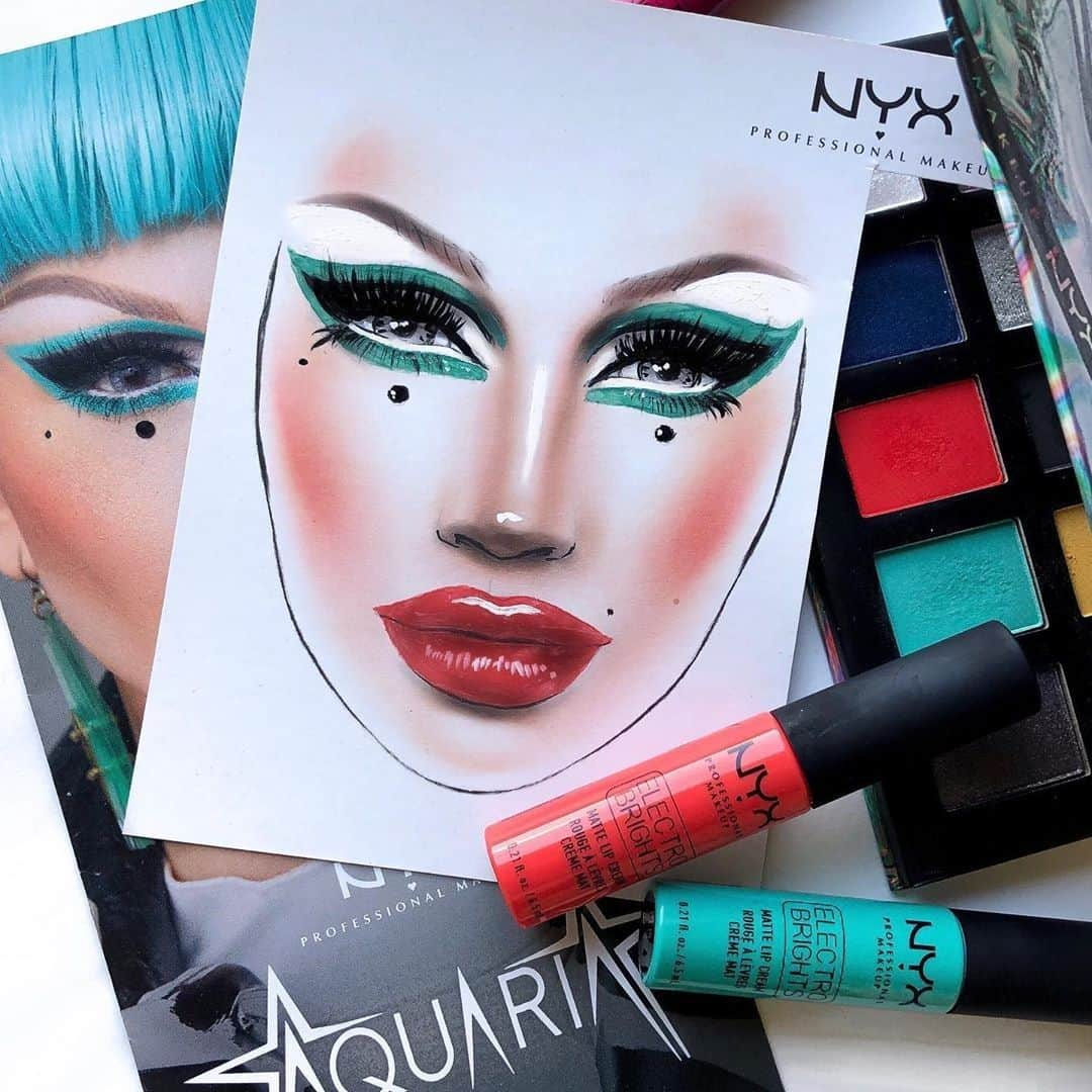 NYX Cosmeticsさんのインスタグラム写真 - (NYX CosmeticsInstagram)「@petrovvvlad beats this face chart to the gods using our #NYXCOSMETICSXAQUARIA Color Palette + new Electro Brights Matte Lip Creams 🎨⚡ Head to your local #NYXProfessionalMakeup store this weekend to cop this look! 🌈 || @ageofaquaria #nyxcosmetics #nyxprofessionalmakeup」6月9日 2時00分 - nyxcosmetics