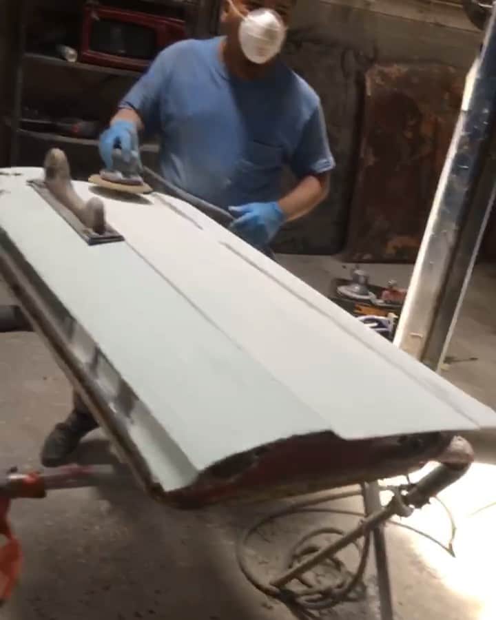 のインスタグラム：「7PM MAJOR ANNOUNCEMENT!! We Working! My #70chevelle on the lift! Maria’s #66Mustang getting ready for paint! @cmb.collision / Nicky / @therealclsmooth !!!! Mario metal game mean!!」