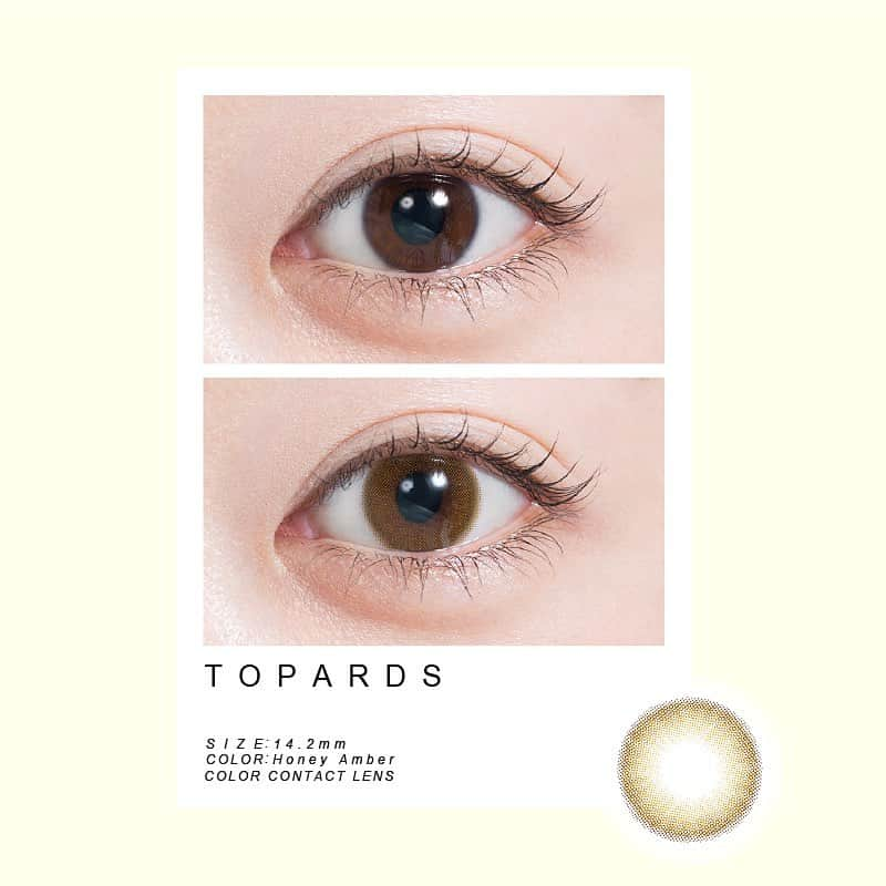 PIA official Instagramさんのインスタグラム写真 - (PIA official InstagramInstagram)「〈 TOPARDS〉 指原莉乃さんプロデュースカラコン「TOPARDS」が💎✨ 指原莉乃さんが透明感とうるおいのある瞳に こだわって開発したブランドです😻💓 ------------------------- BRAND： TOPARDS COLOR：Honey Amber SIZE：14.2mm GDIA：13.3mm BC：8.6mm PRICE：1,600円＋TAX PRODUCED：@345insta ------------------------- ヌケ感で日常使いをイメージした 「Honey Amber 14.2mm」🍯 明るめのハニーブラウンがじゅわ~っと 瞳に馴染むちゅるんレンズ。 TOPARDSの中でも着色直径が 1番小さくナチュラルな印象に🙆 透け感のあるドットデザインで、 頑張りすぎずカジュアルに使えます🐝 #colorcontact #makeup #TOPARDS #トパーズ #カラコン #カラーコンタクト #メイク #カラコンレポ #メイク動画 #指原莉乃 #AKB48  #カラーコンタクト  #pia #colorcontact#colorcontacts #メイク #kbeauty #beauty #コンタクト #メイク動画 #렌즈 #메이크업 #eotd #makeupforever #指原カラコン #さっしー」6月9日 12時16分 - pia_contact