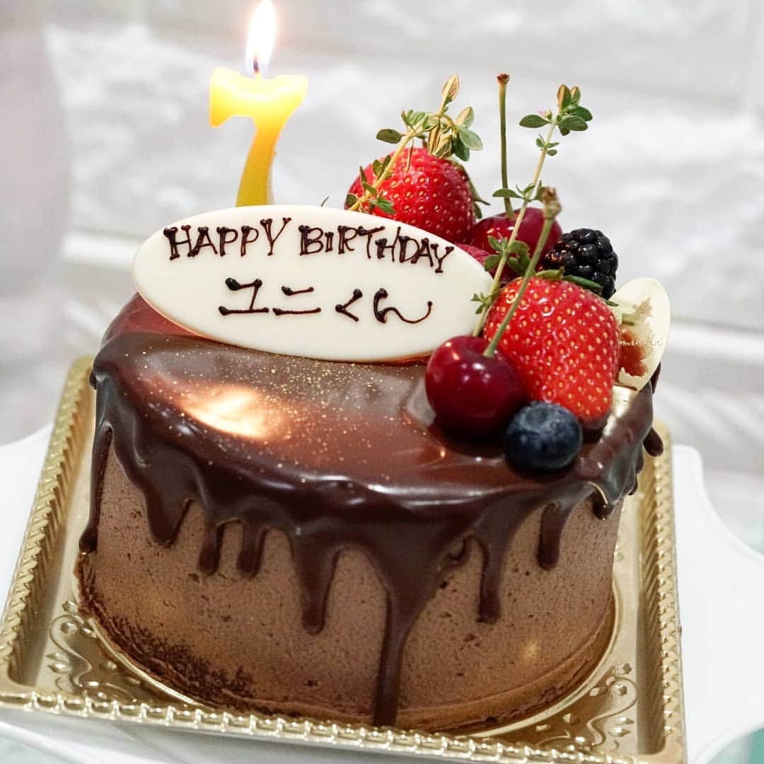 石関友梨のインスタグラム：「7日ユニの7才の誕生日でした♥ 偏食さんなので 犬用ケーキとかも食べないけど  形だけでもとケーキをプレゼント 頂きました🎁良かったね💕 #チワワ #バースデーケーキ #7才 #ロングヘア #レッド #ケーキはママが美味しくいただきました #わんちゅーる #ご褒美 #バースデープレゼント #モミの木」