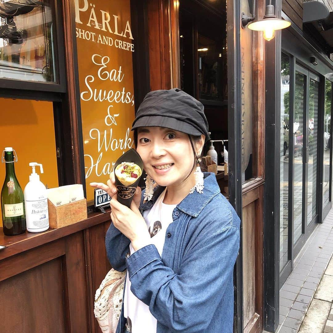 田中美里さんのインスタグラム写真 - (田中美里Instagram)「あやちゃんとクレープ。  #parla #crêpe #江藤あや ちゃん」6月9日 20時41分 - misatotanaka77