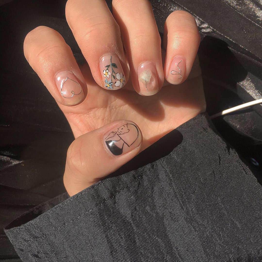 菅野梓のインスタグラム：「. @grabnail . #nail #ジェルネイル #kannonail」