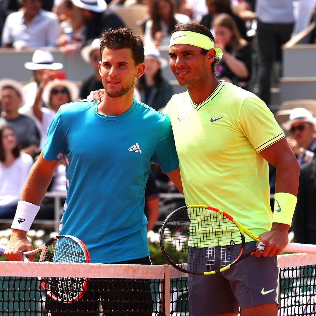 ATP World Tourさんのインスタグラム写真 - (ATP World TourInstagram)「UNDERWAY 💪 @rafaelnadal | @domithiem | #RG19」6月9日 22時25分 - atptour