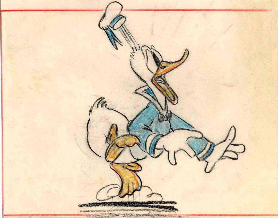 のインスタグラム：「Why you oughta celebrate Donald Duck's anniversary today! Take a look at story sketches and a model sheet from a few of Donald Duck's appearances over the past 85 years, courtesy of @disneyarl.」