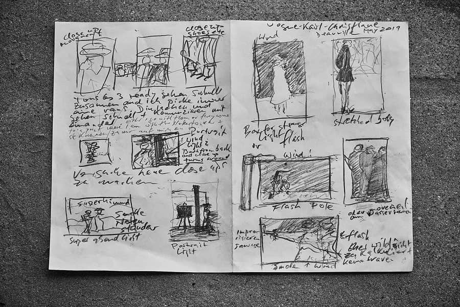 ピーター・リンドバーグさんのインスタグラム写真 - (ピーター・リンドバーグInstagram)「Peter's personal notes and sketches, done in preparation of Vogue Germany's special issue, dedicated to the late designer - Special thanks to Christiane Arp #LindberghStories #VogueGermany #HomageToKarl #KarlLagerfedl #ChristianeArp #2bmanagement」6月10日 1時18分 - therealpeterlindbergh