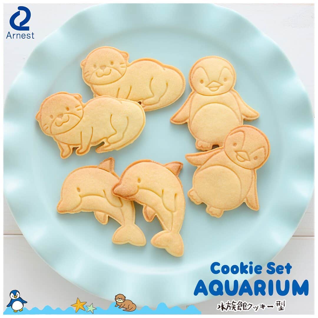 のインスタグラム：「#arnest #arnestinc #smilezakka #cookie #cookies #bread #cookiecutters #cookiecutter #cookiwmaker #cookier #penguin #dolphin #seaotters #homecooking」