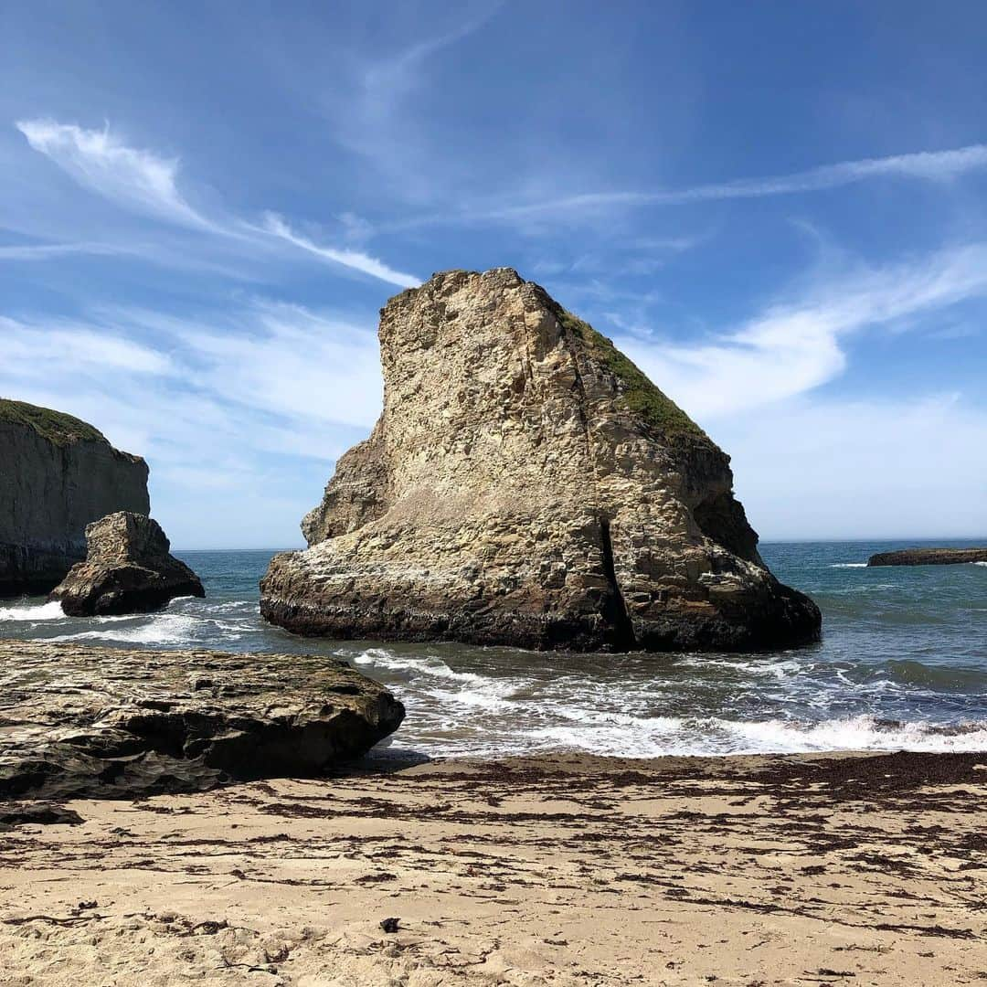 クリスティー・ヤマグチさんのインスタグラム写真 - (クリスティー・ヤマグチInstagram)「Shark fin cove...nice photobomb @emma_hedican . Beach day will the masses! #santacruz #bigdipper」6月10日 12時42分 - kristiyamaguchi