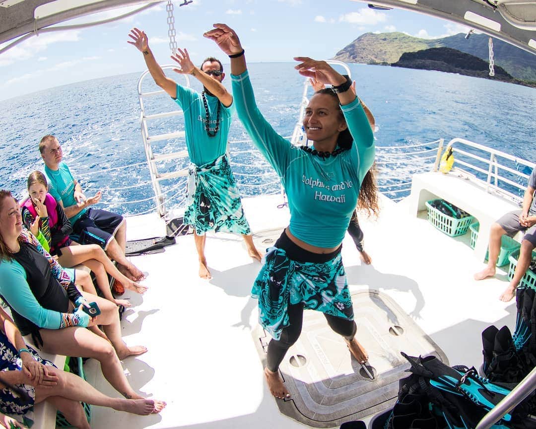 And Youさんのインスタグラム写真 - (And YouInstagram)「Dive into the aloha spirit with cultural Hawaiian dancing! . . . . . . . . . . #dolphintour #oahutours #hawaiitours #oahucruise #hawaiianculture #unrealhawaii #hawaiiholiday #hawaiistagram」6月10日 4時16分 - dolphinsandyou
