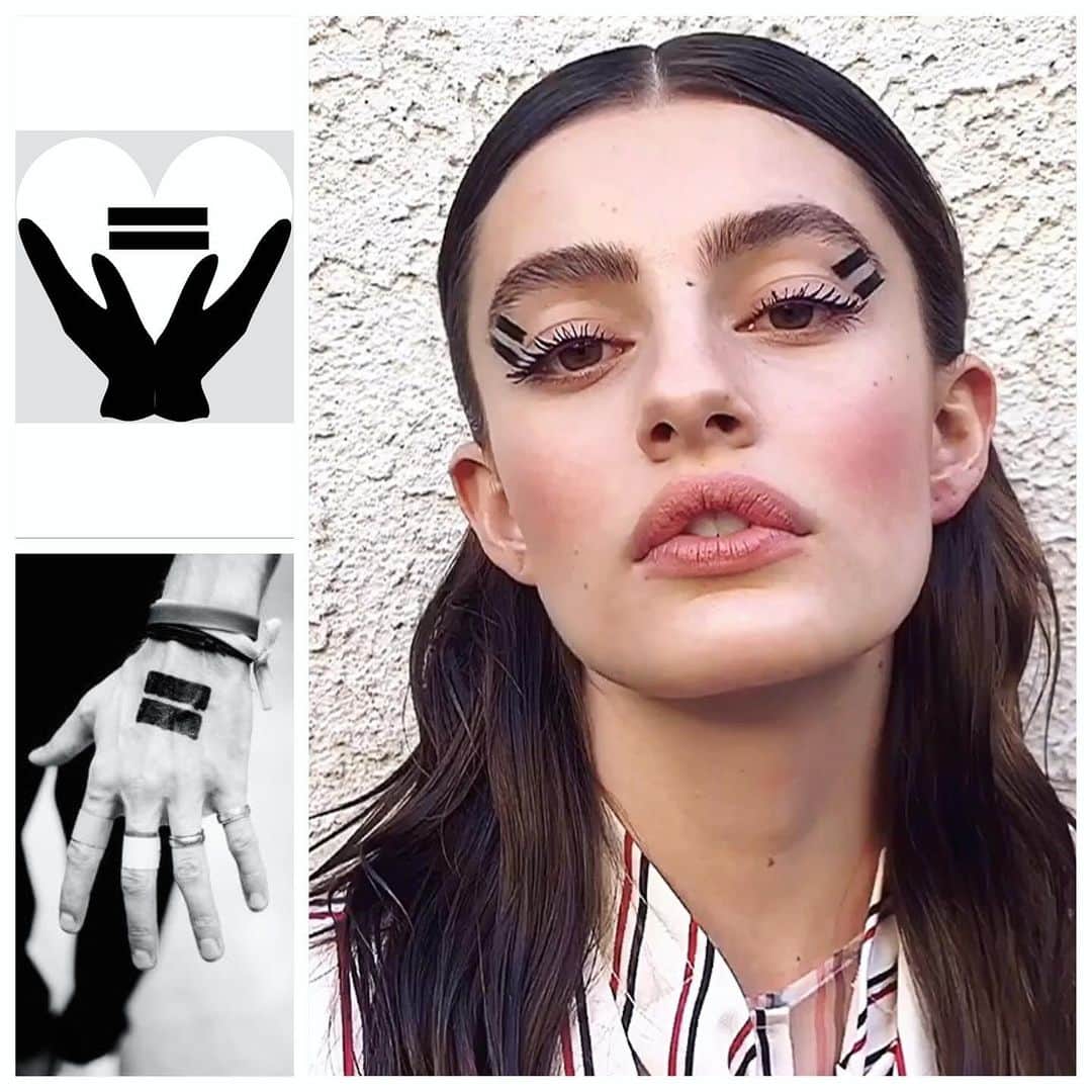 JO BAKERのインスタグラム：「D I A N A • S I L V E R S 🇺🇸 Equality Bold Eyeliner ...on  #dianasilvers for @elleusa @conservationorg event yesterday.  Prideful, #loudandproud graphic bold #fairtrade feelings... to suit our mood!!! #onelove #oneworld #equality for all - #theend !! 🖤 🌈👊🏻 #humanrights @humanrightscampaign」