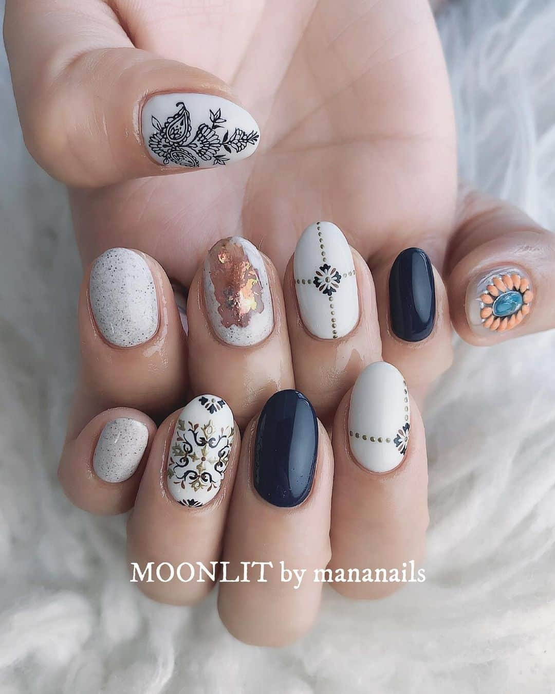 mananailsさんのインスタグラム写真 - (mananailsInstagram)「❁❁❁ ㅤ ☾120min design」6月10日 9時49分 - mananails