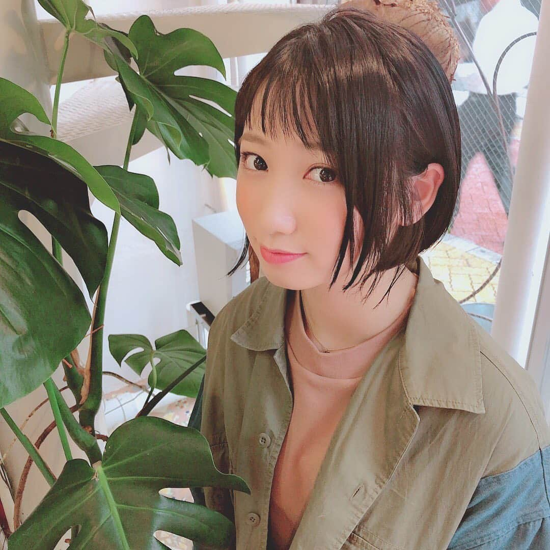 上野優華さんのインスタグラム写真 - (上野優華Instagram)「今日はまた髪を短くしてきました💇  ポニーテールも出来るようになったし、伸ばそうと思ってたんだけど一旦整えてから伸ばそうと思って。 でもいざ美容室いってしまったら割と大胆に切っちゃった…w  前下がりのボブ。  量もかなり軽くしてもらって夏っぽい感じになったかなー！  仕上げにつけてもらったスタイリング剤の ツヤ感、濡れ感があまりにも良くて お買い上げ✨  Ｎ. ポリッシュオイル 前から良いとは聞いてたんだけど 軽く馴染ませるだけで束感とかすごい良くて。  使いこなしていい女を目指そうと思います。  あ。あと前髪もかなり軽く 短く。やっぱりこっちのが似合うっぽい。  #美容院 #ショートカット #スタイリング #スタイリング剤 #オイル #ヘアオイル #Ｎ.  #ポリッシュオイル #濡れ髪  #カリプソショコラ #新高円寺」6月10日 21時40分 - yuukaueno0205