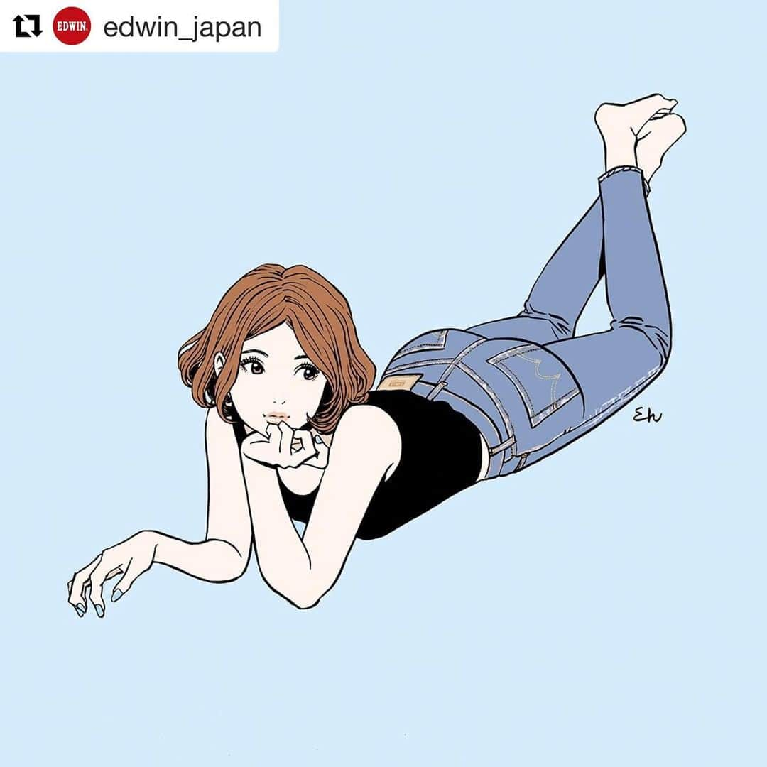 江口寿史さんのインスタグラム写真 - (江口寿史Instagram)「EDWIN×EGUCHI ジーパン女子も６回めです。週刊は早いですね。笑  #Repost @edwin_japan with @get_repost ・・・ ジーパン女子  @egutihisasi @eguchiworks #hisashieguchi #egutihisasi #江口寿史 #ジーパン女子  #gパン女子 #メンズを穿く女子 #Boyfrienddenim #Boyfriendjeans #edwin_japan #edwin #edwinjapan #madeinjapan #エドウイン」6月10日 17時09分 - egutihisasi