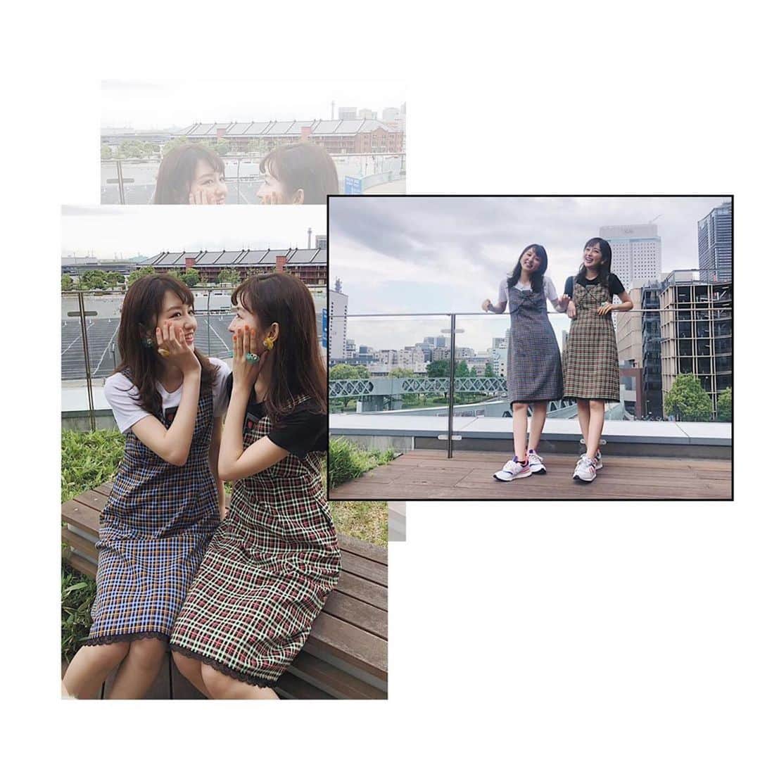 Aymmy in the batty girlsのインスタグラム：「Thank you for wearing!﻿﻿﻿﻿💓﻿﻿﻿﻿﻿﻿ @rikariko_official﻿ ﻿ ◽︎SPRING チェックワンピース﻿﻿ ¥22,680(taxin)﻿﻿ ﻿﻿﻿ ◽︎TULIP エンブレムTシャツ﻿﻿ ¥7,560(taxin)﻿﻿ ﻿﻿ 【販売先】﻿﻿﻿﻿﻿ ・﻿ONLINE STORE﻿﻿﻿﻿﻿ ・Amazon﻿﻿﻿﻿﻿ ﻿﻿﻿﻿﻿ ﻿﻿ #Repost @rikariko_official﻿﻿ ・・・﻿﻿ ﻿. ﻿ 6月9日 ITパンプ📺﻿﻿ 👚＆👗 @aymmy93﻿﻿ 👟 @new_balance_japan﻿﻿ 💍 @namikomori﻿﻿ ﻿﻿ 見逃した方は、無料アプリ﻿﻿ 【Chuun】で﻿﻿ 見ることが出来るので、是非✌︎﻿﻿ #リカリコグラム﻿﻿ #りかりこーで﻿﻿ #りかりこ﻿﻿ #双子﻿﻿ #ootd﻿﻿ #fashion﻿﻿ #cordinate ﻿﻿ #twins」