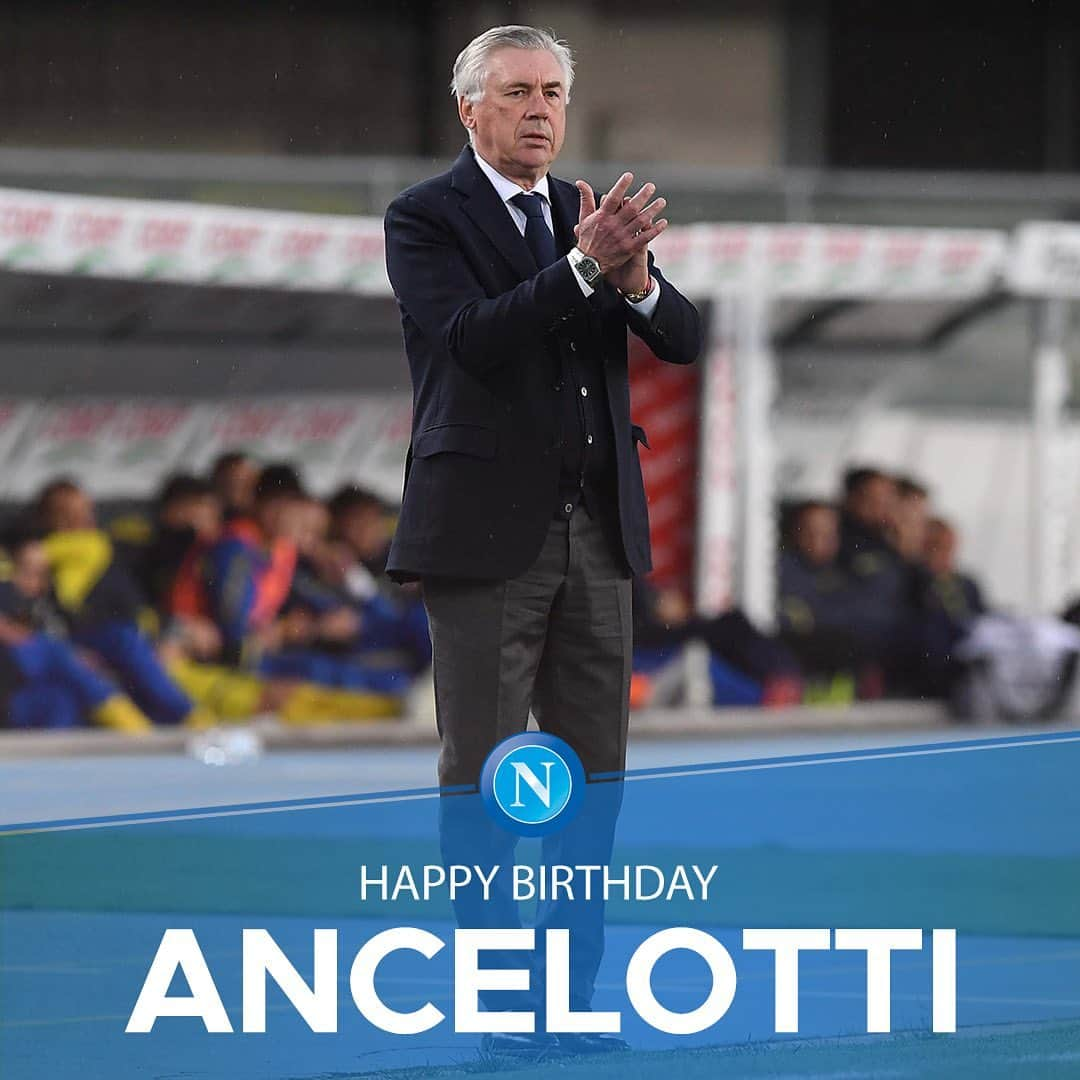 SSCナポリさんのインスタグラム写真 - (SSCナポリInstagram)「🎂 Happy Birthday @mrancelotti! 💙 #ForzaNapoliSempre」6月10日 18時16分 - officialsscnapoli