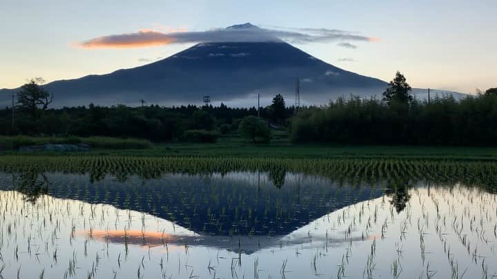 phantastic420のインスタグラム：「. 🤩🤩“Shizuoka” prefecture in Japan is a place where you can see the most “phantastic” Mt. Fuji🗻 in the world.🤩 #富士山 #mtfuji #japan #shizuoka #fujinomiya  #phantastic420photography #mostphantasticmtfuji #selamatpagi  #goodmorning  #おはようございます 😇😇😇😇😇😇😇🗻😇😇 なんだかなぁ〜雨上がりだよ⁈つまらないなぁ〜なんて思いながら撮ってたら、頭が白いのなんて全く気が付きませんでした🤣😅🗻☃️❄️そうだ‼︎令和初冠雪だ‼︎by @startice_gram さん😍」