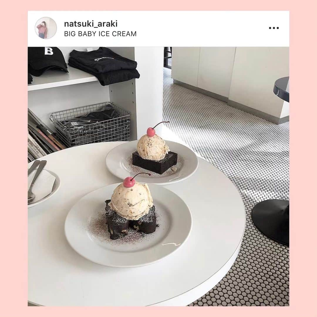 bis_web bis [ビス] さんのインスタグラム写真 - (bis_web bis [ビス] Instagram)「June 10, Monday﻿ ﻿ ﻿ 🧁﻿ ﻿ ﻿ ICE CREAM DINER 🍒﻿ BIG BABY ICE CREAM ﻿ ﻿ ﻿ 新丸子駅近くにある﻿ アイスクリームダイナーのメニューがかわいすぎる！﻿ @bigbaby_icecream 🍨﻿ ﻿ 特に人気はブラウニーの上にアイスクリームがのった Brownie ice cream ❤️﻿ チェリーがのったかわいいスイーツ！﻿ ﻿ ぜひ行ってみて💕﻿ ﻿ ﻿ ﻿ #カフェ #ダイナー #bigbabyicecream #アイスクリーム #icecream #ブラウニー #🍨 #🍒 #🧁 #川崎 #川崎市 #新丸子 #新丸子駅 #アイスクリームショップ #トレンド #カフェ巡り #bis_web #インスタ映え」6月10日 22時42分 - bis_web