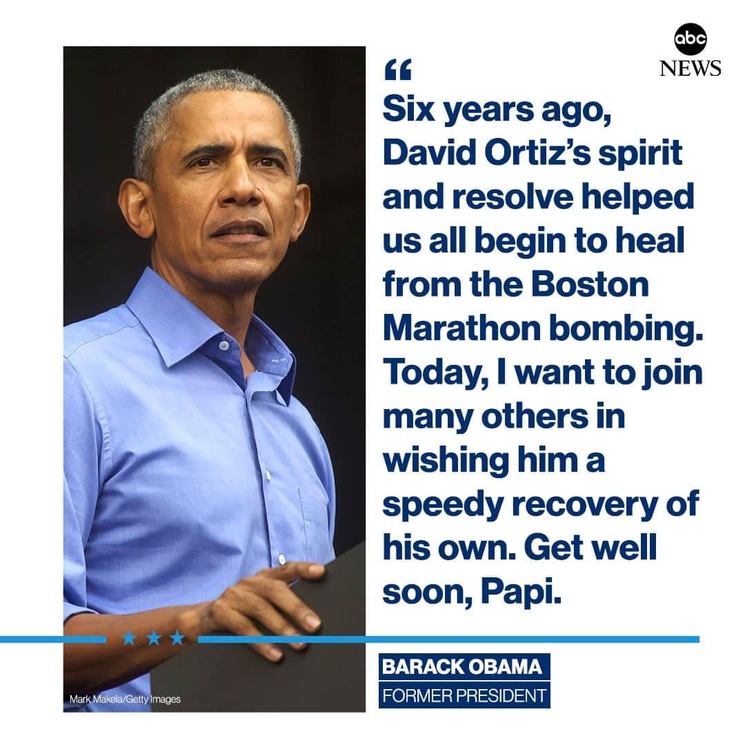 ABC Newsさんのインスタグラム写真 - (ABC NewsInstagram)「NEW: Former Pres. Barack Obama: "David Ortiz's spirit and resolve helped us all begin to heal from the Boston Marathon bombing. Today, I want to join many others in wishing him a speedy recovery of his own." #barackobama #davidortiz #redsox #baseball」6月11日 1時08分 - abcnews