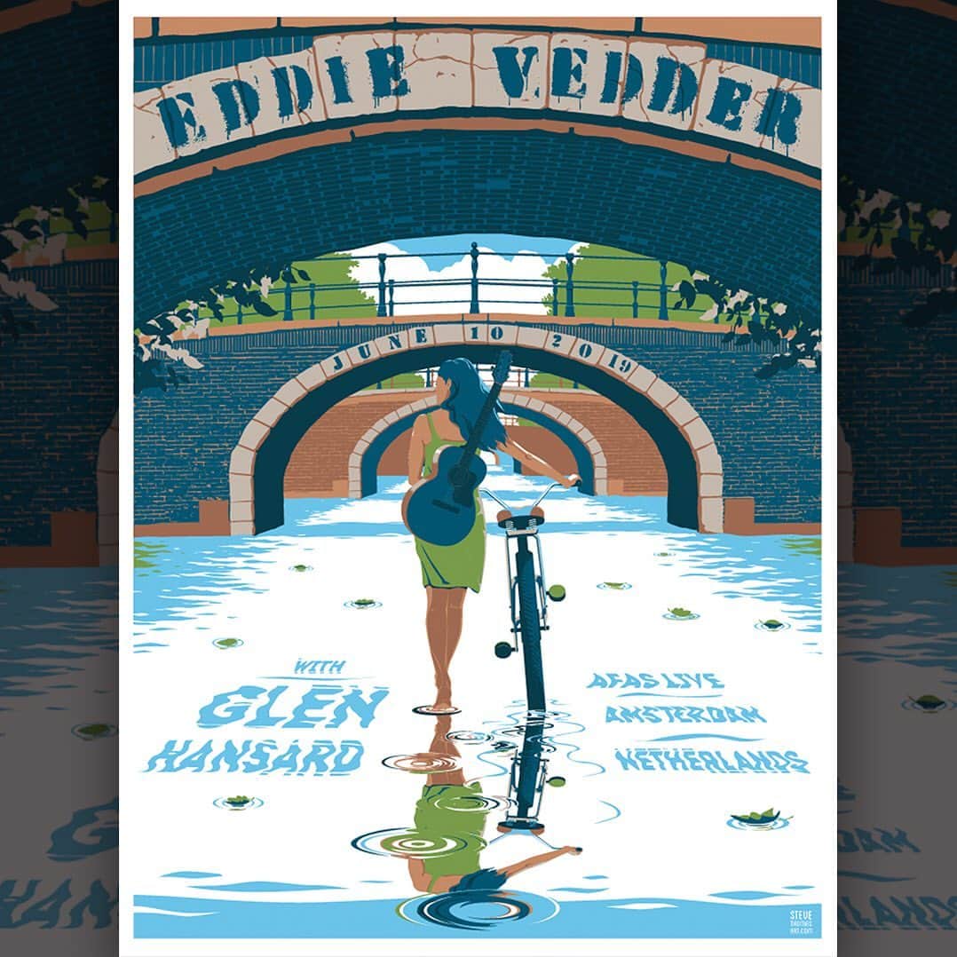 パール・ジャムさんのインスタグラム写真 - (パール・ジャムInstagram)「Eddie plays @AFASLive in Amsterdam again tonight! Official poster art by @SteveThomasArt.」6月11日 1時12分 - pearljam