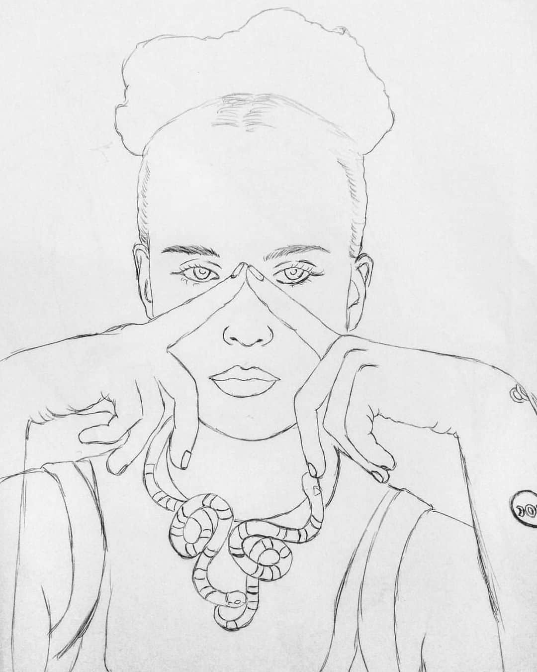 MOさんのインスタグラム写真 - (MOInstagram)「Throwback to really feeling Frida. Thank you for this lovely drawing @artno3 🐍💫」6月11日 2時15分 - momomoyouth