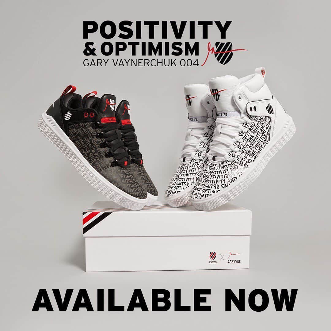 Nice Kicksさんのインスタグラム写真 - (Nice KicksInstagram)「The new @garyvee x @kswiss GV 004 Positivity and Optimism LOW & HIGH TOPS just dropped -- click the link in our bio to shop. 👟🔥 #GV004 #Positivity #Optimism #Partner」6月11日 4時14分 - nicekicks