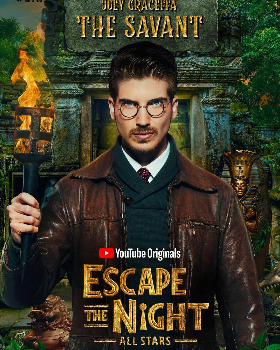 ジョーイ・グレーセッファのインスタグラム：「If Indiana Jones and Harry Potter had a very gay son⚡️ @escapethenight SEASON 4 ALLSTARS premieres July 11 on YouTube Premium! Ahhhhh! Who’s excited?! #ETN4」