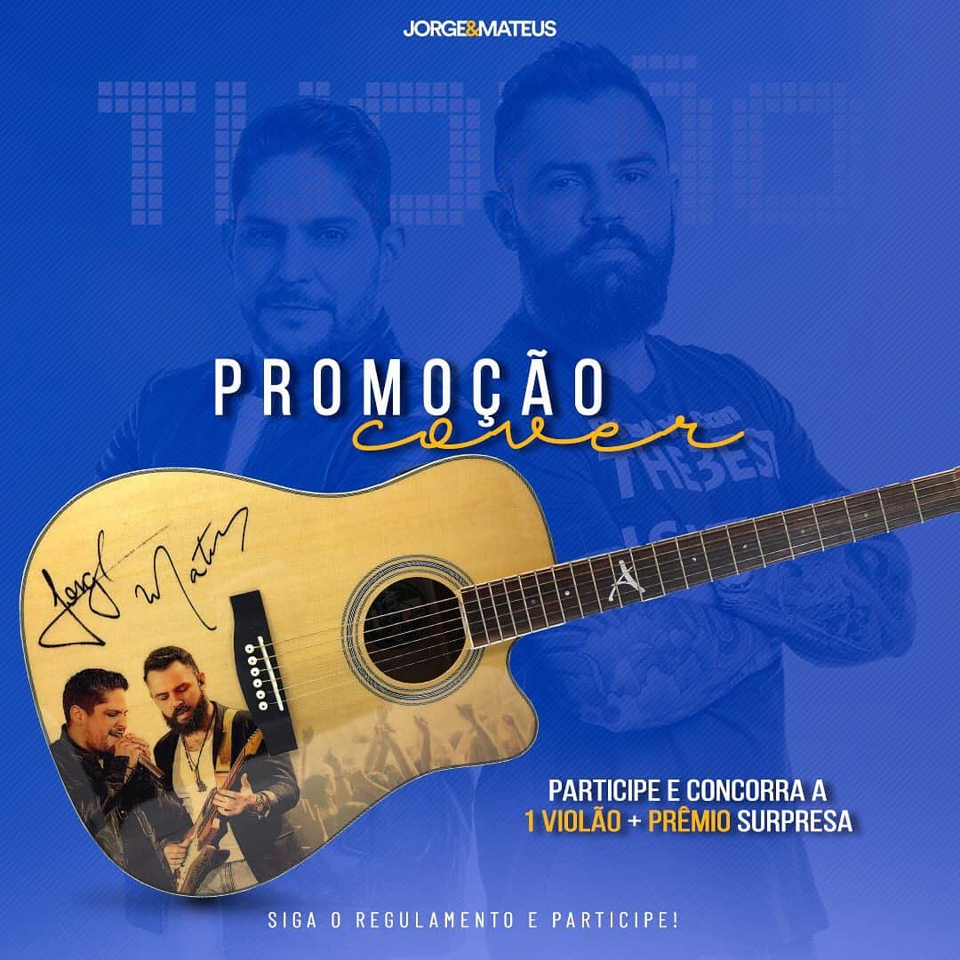 Jorge & Mateusさんのインスタグラム写真 - (Jorge & MateusInstagram)「Que tal participar? Faça um cover cantando Tijolão, publique em seu Instagram com a tag #CoverTijolao. Depois desafie um amigo ou amiga a fazer o mesmo. Os dois melhores vídeos serão repostados em nosso stories e o mais votado levará um violão personalizado + um prêmio surpresa! Marque seus amigos. ;)」6月11日 5時32分 - jorgeemateus