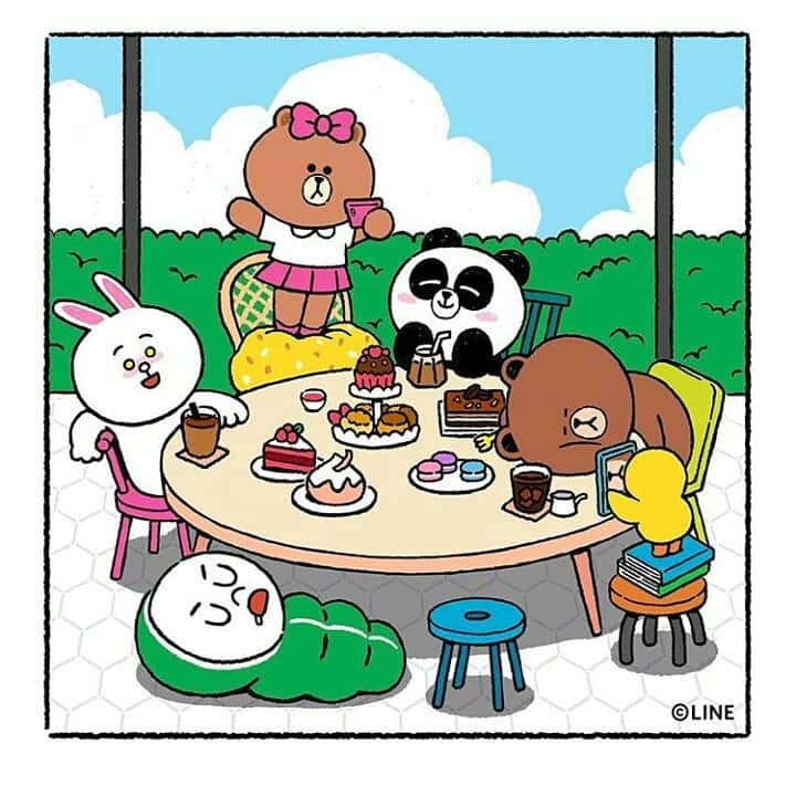 CHOCOさんのインスタグラム写真 - (CHOCOInstagram)「Just one more shot..! #ButYouSaidThat20MinutesAgo  #Café #Coffee #Desserts #CafeTime #BROWN #CHOCO #CONY #SALLY #PANGYO #MOON #LINEFRIENDS」6月11日 5時54分 - choco.linefriends