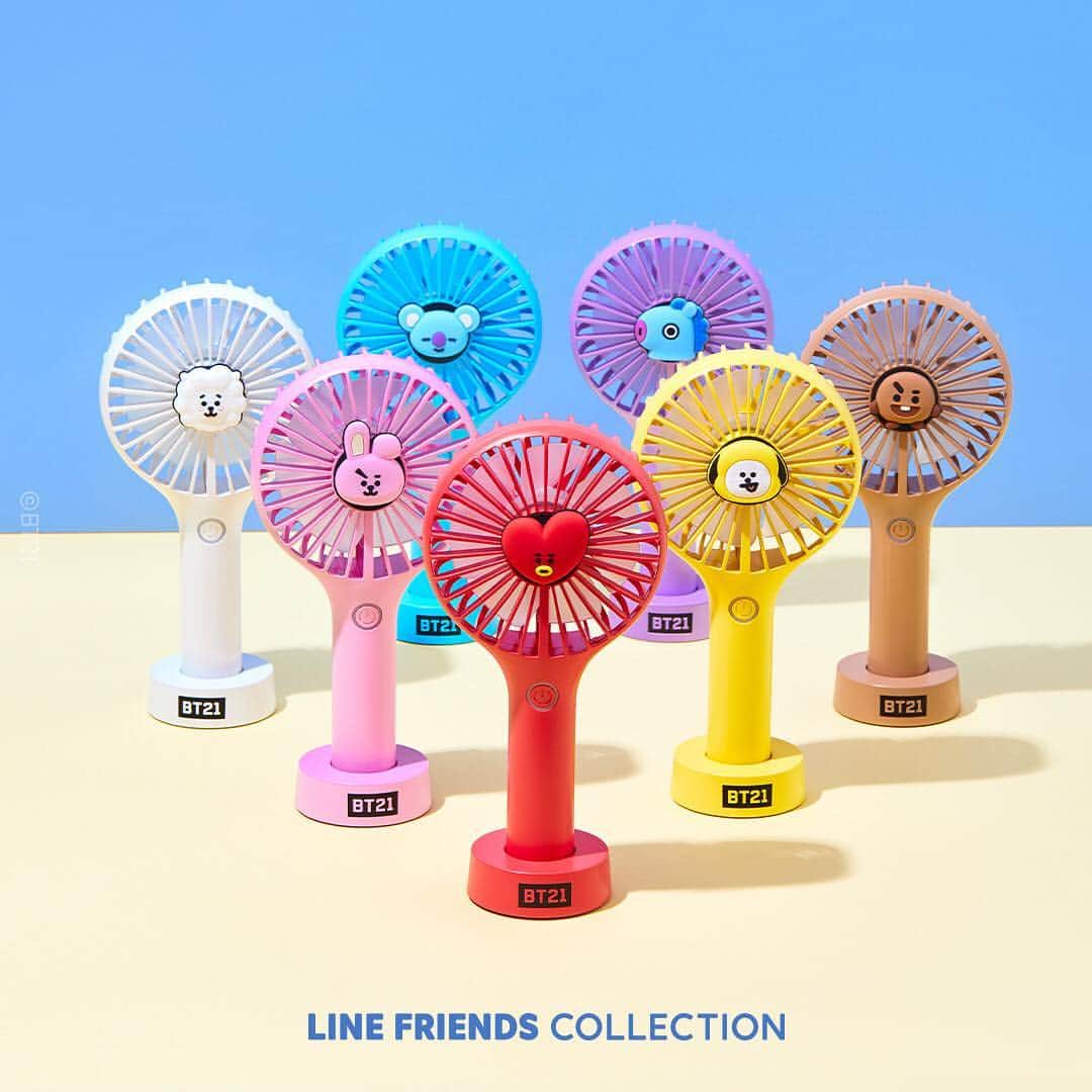 のインスタグラム：「Cool down the heat  with the coolest colors.  Don’t miss the chance to stay cool!  Available now on LINE FRIENDS COLLECTION  Check them out 👉 Link in Bio  #BT21 #HandyFan #Cool #Summer #LINEFRIENDSCOLLECTION  #InternationalShipping」