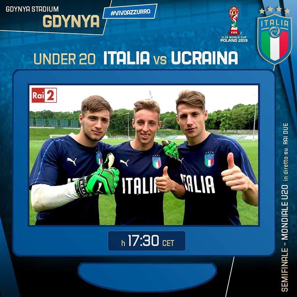 サッカーイタリア代表さんのインスタグラム写真 - (サッカーイタリア代表Instagram)「#U20WC 🏆SEMIFINALE 🇮🇹 #ItaliaUcraina 🇺🇦 📺 #RaiDue ⏱️ 1⃣7️⃣:3️⃣0⃣ 🏟️ #Gdynya Stadium  ℹ️ Info 👉🏻 www.figc.it  #VivoAzzurro #Azzurrini #Under20」6月11日 17時13分 - azzurri