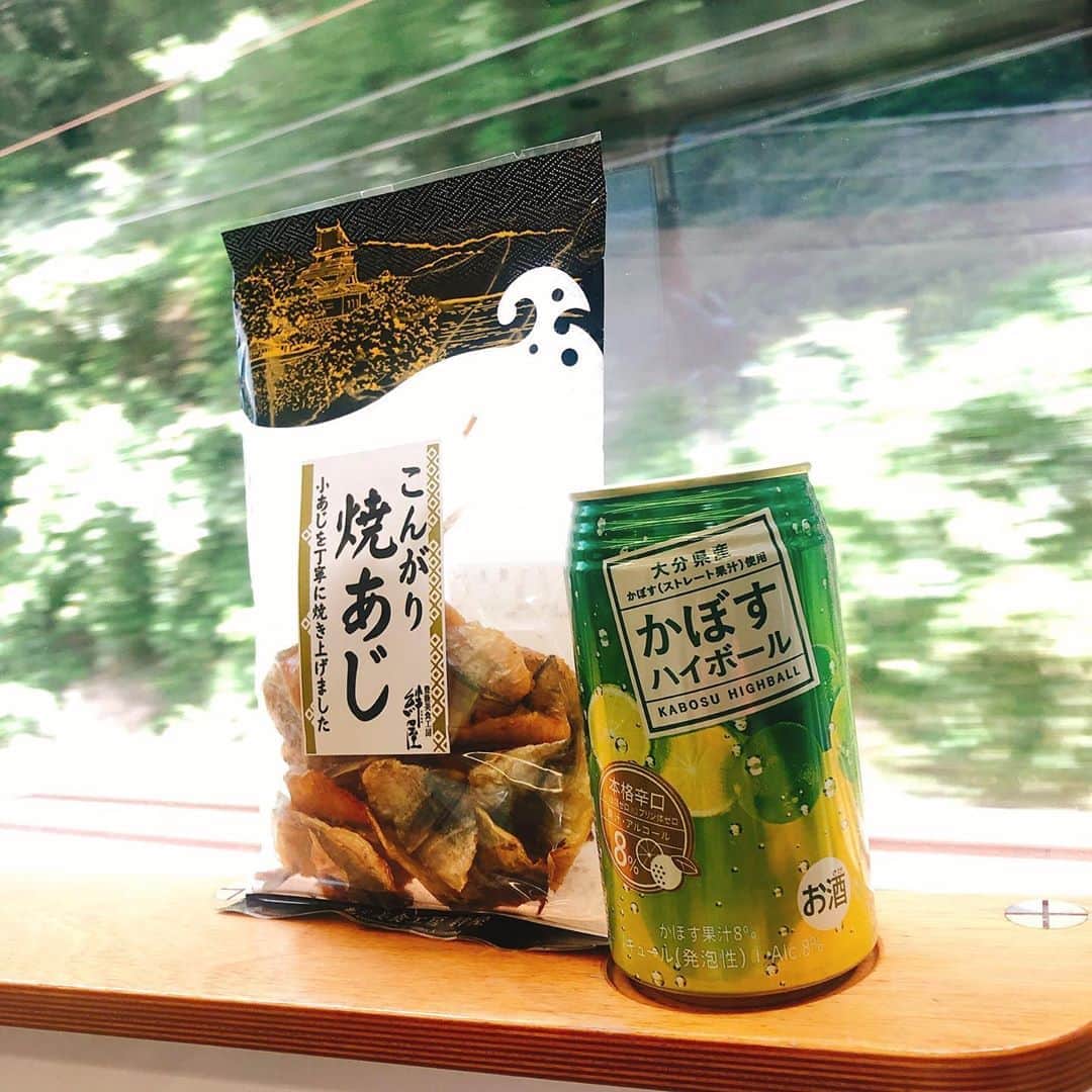 柳下毅一郎のインスタグラム：「座席の間隔が異常に広い日豊線特急で北九州へ」