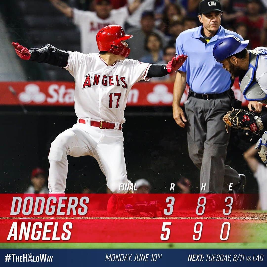 ロサンゼルス・エンゼルス・オブ・アナハイムさんのインスタグラム写真 - (ロサンゼルス・エンゼルス・オブ・アナハイムInstagram)「#HaloRecap: @kole_calhoun56 & @miketrout homer, Angels score two runs in the 8th to take Game 1 of the #FreewaySeries!」6月11日 14時35分 - angels