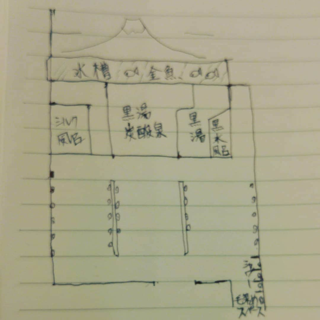 山本しろうさんのインスタグラム写真 - (山本しろうInstagram)「東京銭湯番台絵日記④ 大田区73番　改正湯(女塚温泉) カラン24コ　🈺15：00～24：30(休)金曜 #創業昭和4年 #改正湯 #女塚温泉 #大田区 #蒲田駅 #シルク風呂 #黒湯 #炭酸泉 #黒湯炭酸泉 #毛染めスペース #無料ドライヤー #黒湯ビール #金魚」6月11日 18時20分 - yamamotoshiroto