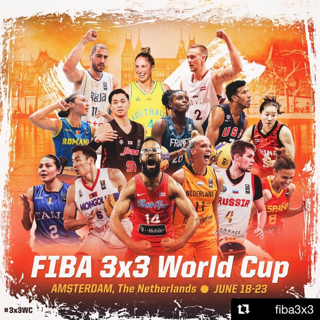 落合知也のインスタグラム：「Let's gooooooo🇯🇵🔥 #Repost @fiba3x3 with @get_repost ・・・ Comment ⬇ with the flag of the team you think will win the 3x3 World Cup🏆 #3x3WC」