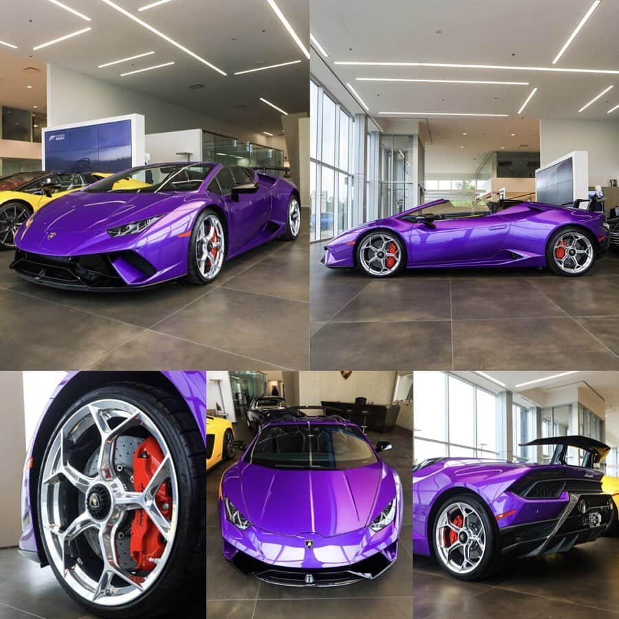 CarsWithoutLimitsさんのインスタグラム写真 - (CarsWithoutLimitsInstagram)「TAKE THE TOP OFF AND TAKE IT TO THE TRACK 😈  Our good friend @mrpinkcherry is selling his Performante Spyder to make room for another beast! Stunning bull in Viola Parsifae 👾. DM us or @mrpinkcherry if you’re interested.  DETAILS: Style Package, Rims Loge Forged 20inch w/ Black Central Locking, CCB w/ Red Painted Brake Calipers - Ad Personam, Lifting System and Magneto Rheological Suspension, Bluetooth Preparation (Hands Free Profile), Cruise Control System, Sensonum Lamborghini Sound System, Front and Rear Parking Sensors and Rear View Camera, Garage Door Opener, Storage Box Passenger Side, Travel and Smoker Package, Inverted Stitching for Sportivo Bicolor Interiors, Branding Package, Floor Mats w/ Performante Logo  Photo @marcaesteves  #carswithoutlimits #lamborghini #lambo #huracan #performante #spyder #violaparsifae #toronto」6月11日 20時58分 - carswithoutlimits