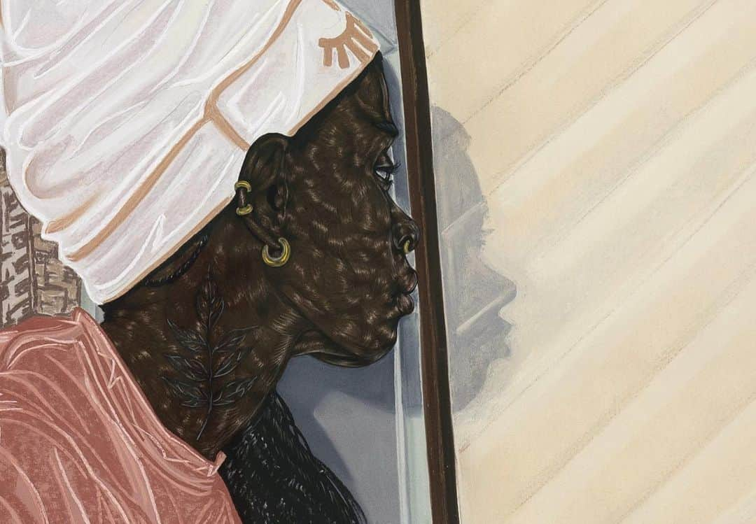 サザビーズさんのインスタグラム写真 - (サザビーズInstagram)「Toyin Ojih Odutola refuses to be invisible. Her work considers and challenges preconceived notions of history and race: “I will not be erased or smudged out. I am as vast and wondrous as the night sky”. - Born in Nigeria in 1985 and raised in Alabama in the US, the artist developed an understanding of selfhood as multi-layered and ever-changing. Executed in 2017, ‘Compound Leaf’ is named after Odutola’s own tattoo, and presents an intimate self-portrait of the artist in the centre of the scene. Composed using her signature style of feathery, dappled marks, the work is riddled with tensions, offering a compelling reflection of the fluidity of existence, identity and belonging. The work will be offered in #SothebysContemporary Art Evening Auction this June 26. #ToyinOjihOdutola」6月11日 22時20分 - sothebys