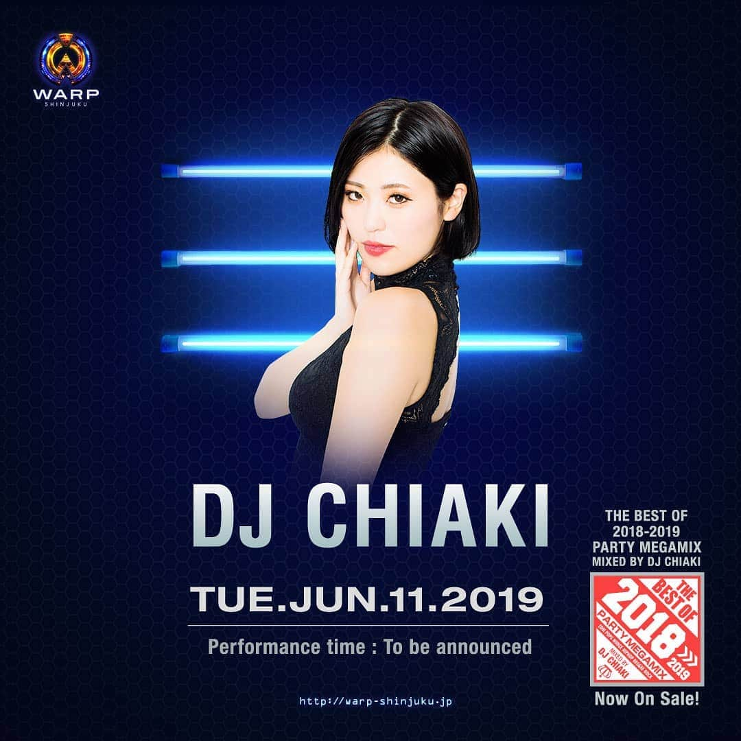 DJ CHIAKIさんのインスタグラム写真 - (DJ CHIAKIInstagram)「☆ 今夜は初の！！ @warp_shinjuku にてDJです！ 1:30からプレイします！ めっちゃ たのしみー😍💗💗 Tonight I'm ready for anything!!」6月11日 22時59分 - chiakisingapore